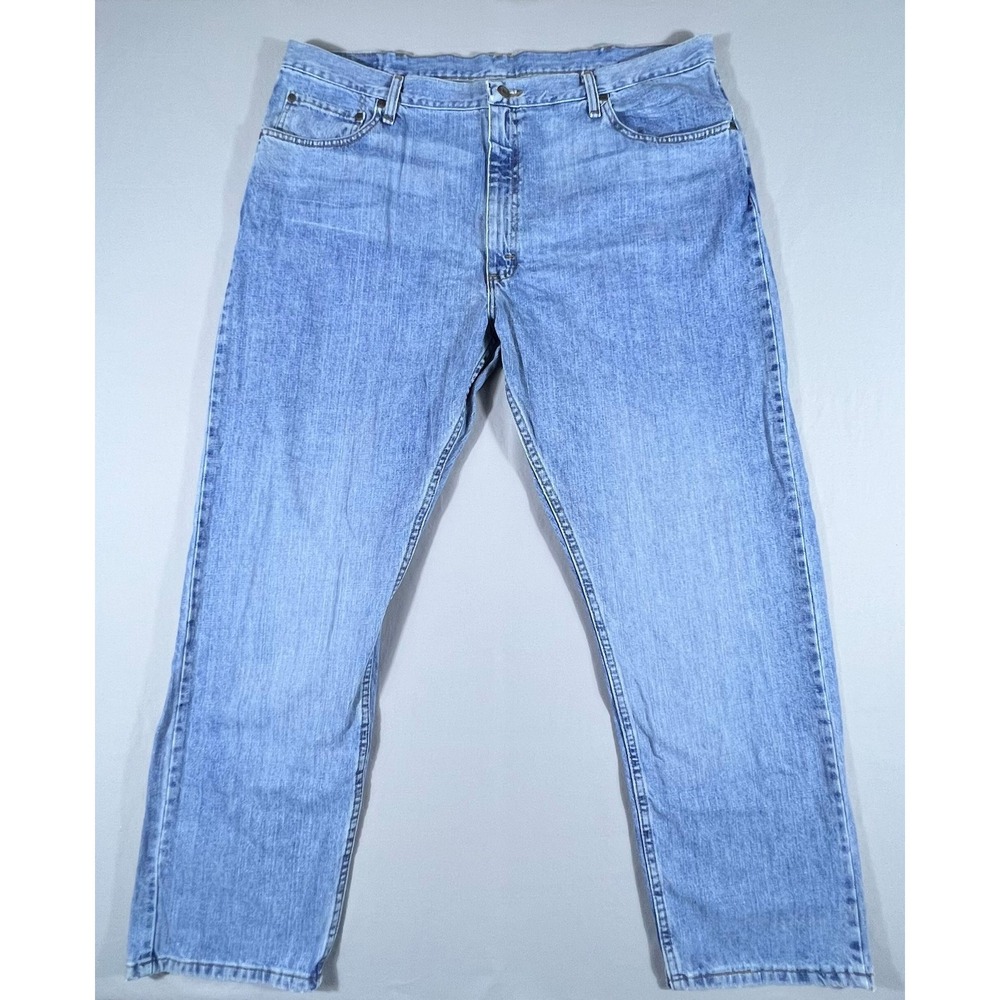 Wrangler Premium Quality Relaxed Fit Blue Jeans Men's 42x30 Light Wash - Picture 2 of 16